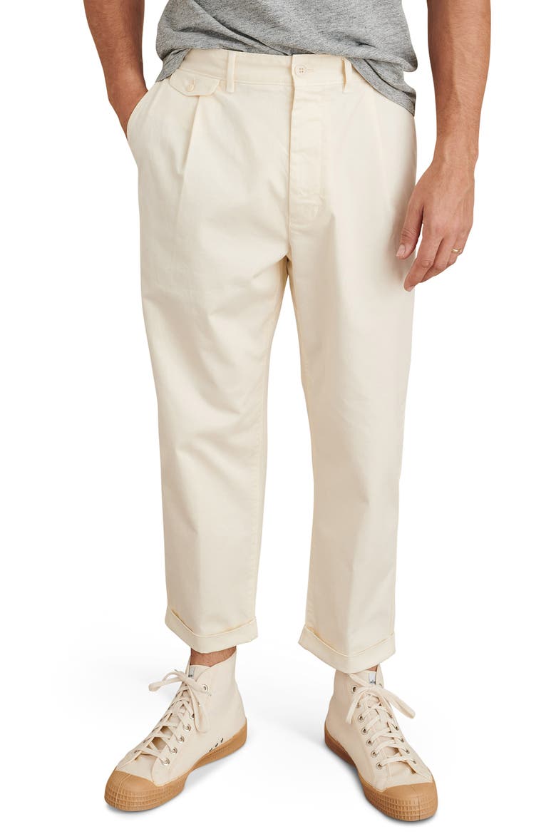 Standard Pleated Straight Leg Chinos, Main, color, OAT MILK
