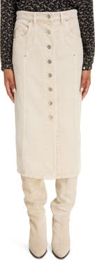Isabel Marant Étoile Vandy Front Button Denim Midi Skirt