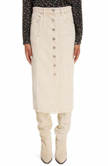 Isabel Marant Étoile Vandy Front Button Denim Midi Skirt