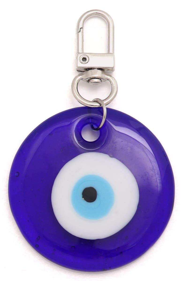 Petit Moments Evil Eyey Keychain, Main, color, Silver/ Blue