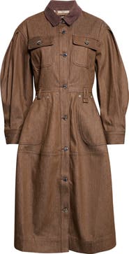 Simone Rocha Long Sleeve Utility Pocket Denim Dress