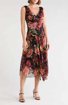 Chiffon Asymmetric Midi Dress
