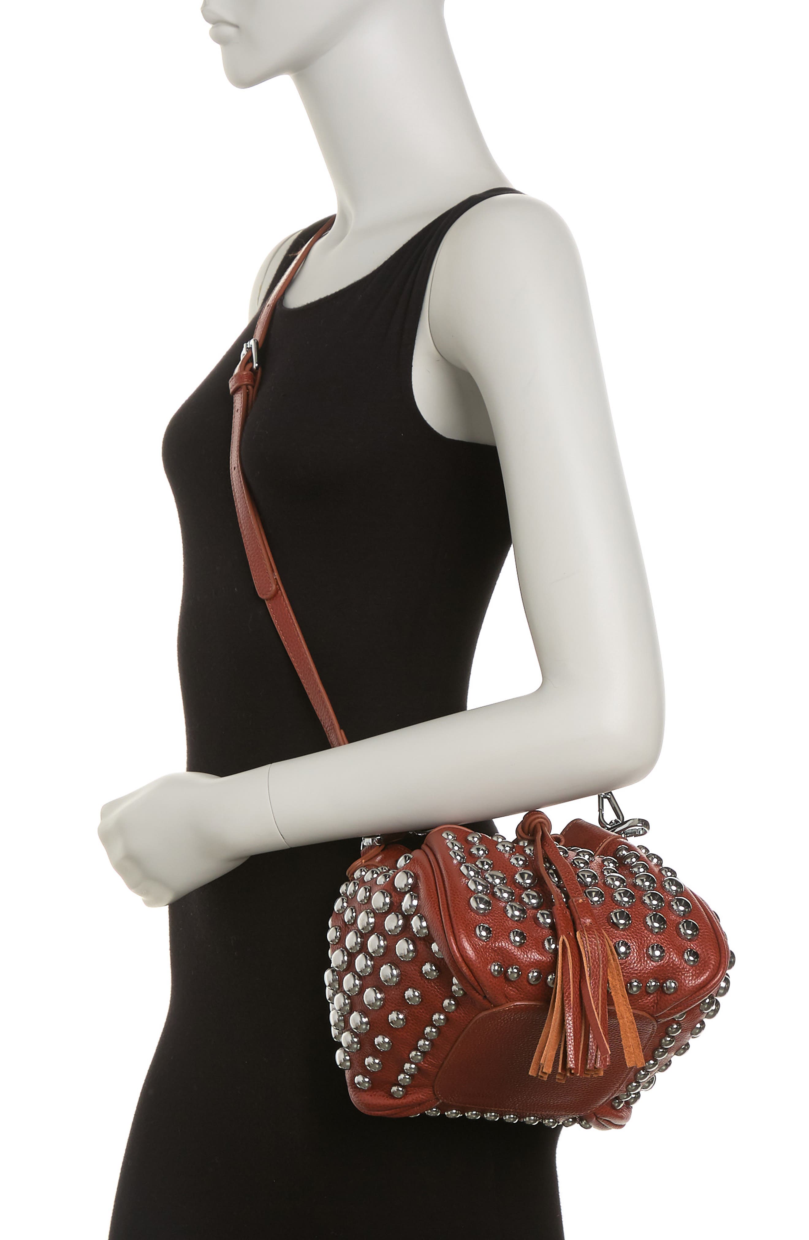 VICENZO LEATHER Jolyn Studded Mini Bucket Bag (Men) | Nordstromrack