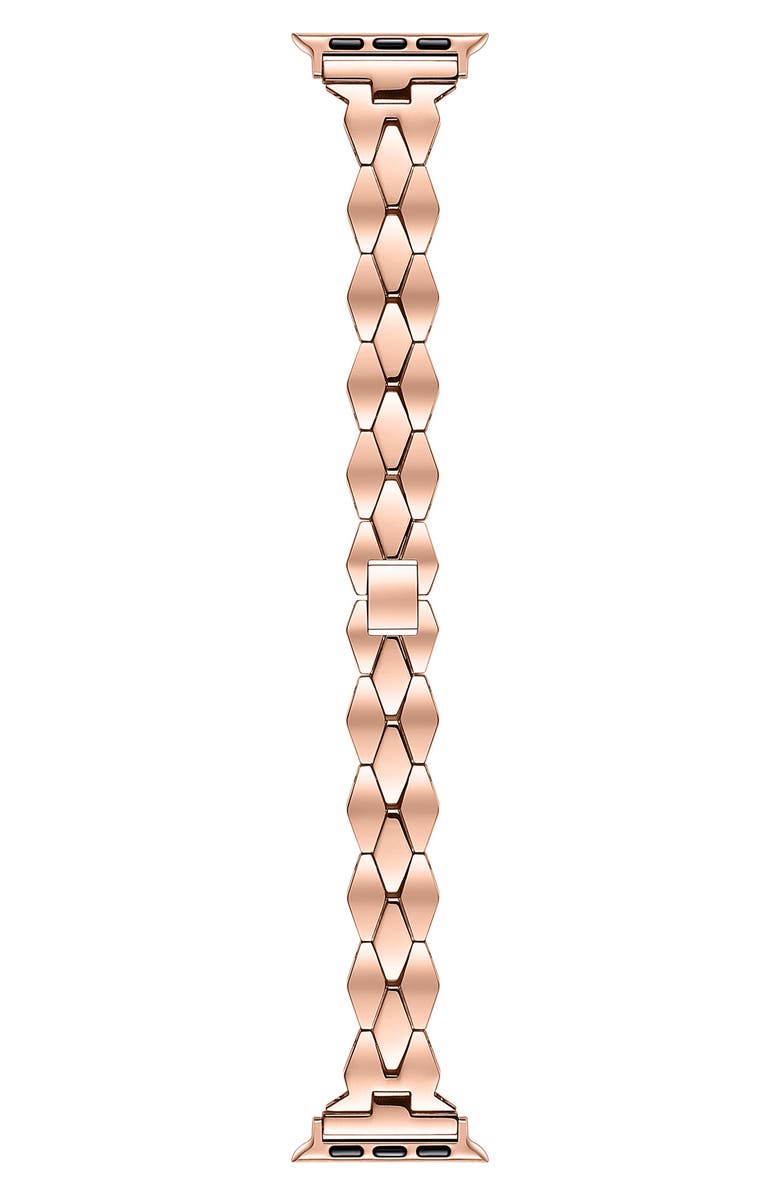 The Posh Tech Ava Stainless Steel Apple Watch<sup>®</sup> Watchband, Main, color, Rose Gold