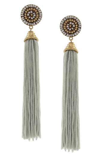 Cloudy Skies Tassel Earrings