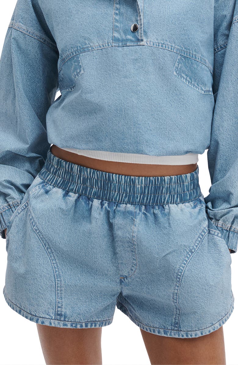 rag & bone rb Miramar Flyweight Trompe l'Oeil Faux Denim Shorts, Alternate, color, Shaler