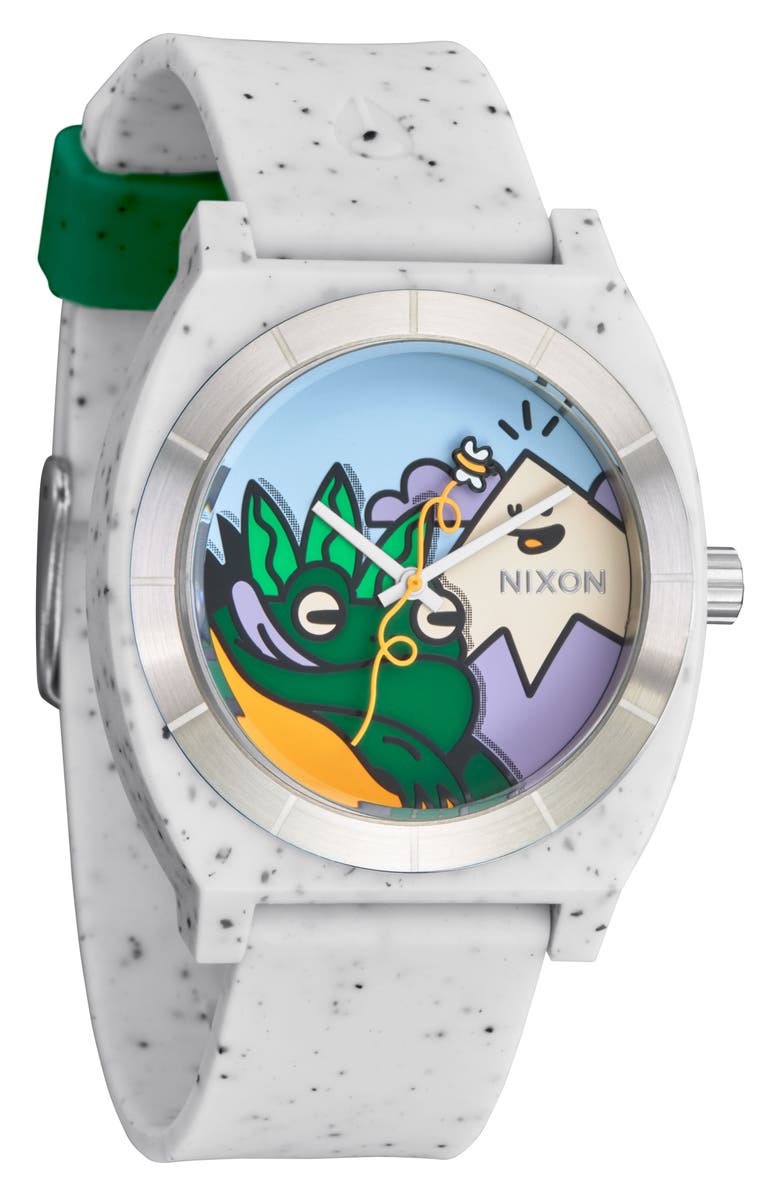 Nixon x Hannah Eddy Time Teller OPP Silicone Strap Watch, 39.5mm, Alternate, color, 