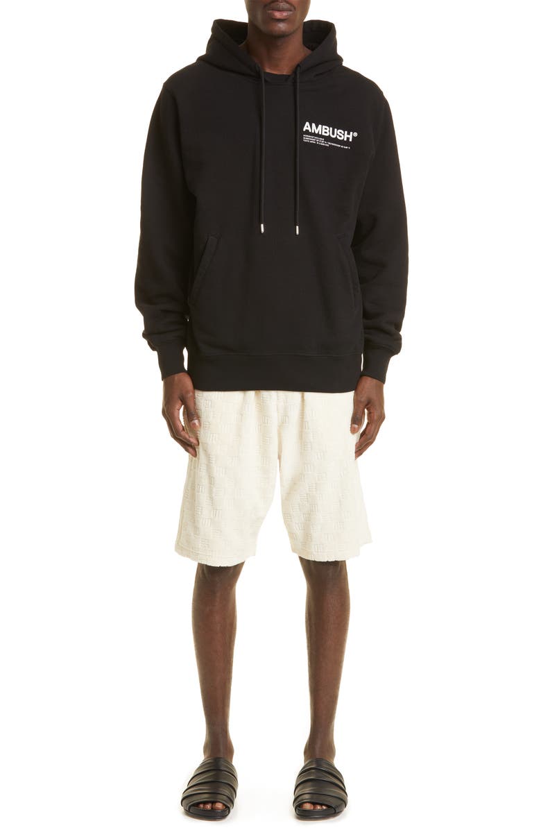 Ambush Monogram Cotton Blend Sweat Shorts, Alternate, color, 