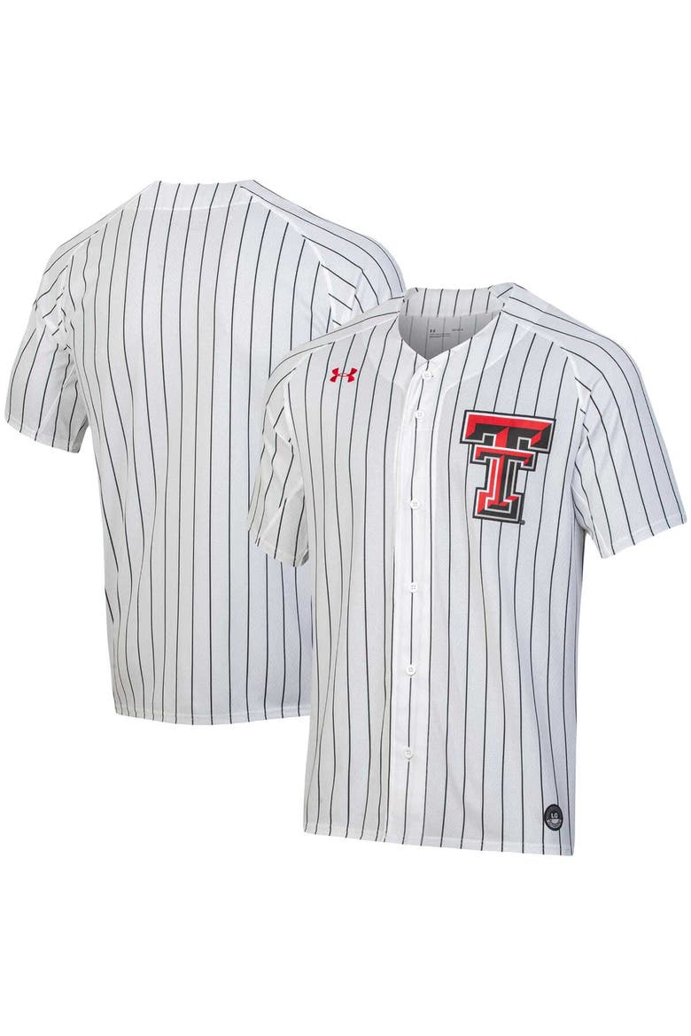 Men's Under Armour White Texas Tech Red Raiders Softball Button-Up Jersey, Main, color, White