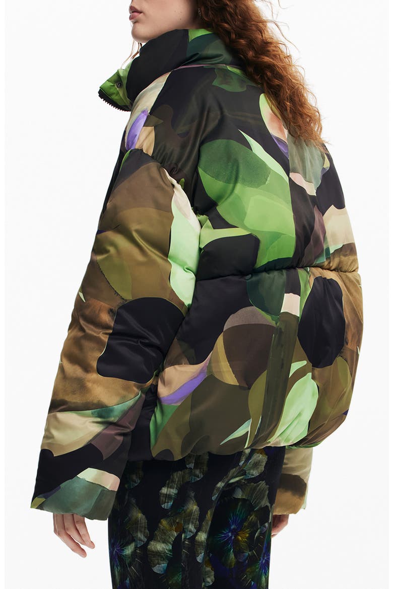 Lacroiz Aalborg Abstract Print Puffer Jacket, Alternate, color, GREEN