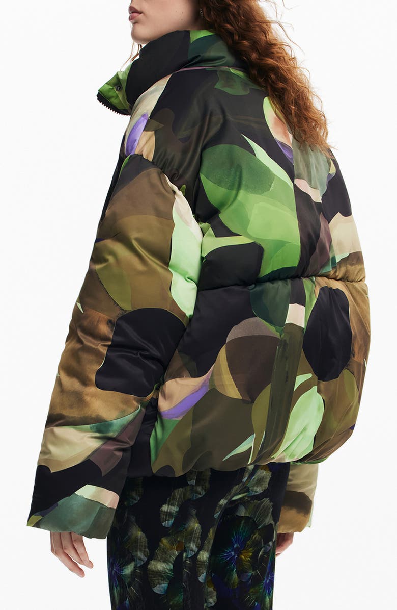 Desigual Lacroiz Aalborg Abstract Print Puffer Jacket, Alternate, color,
