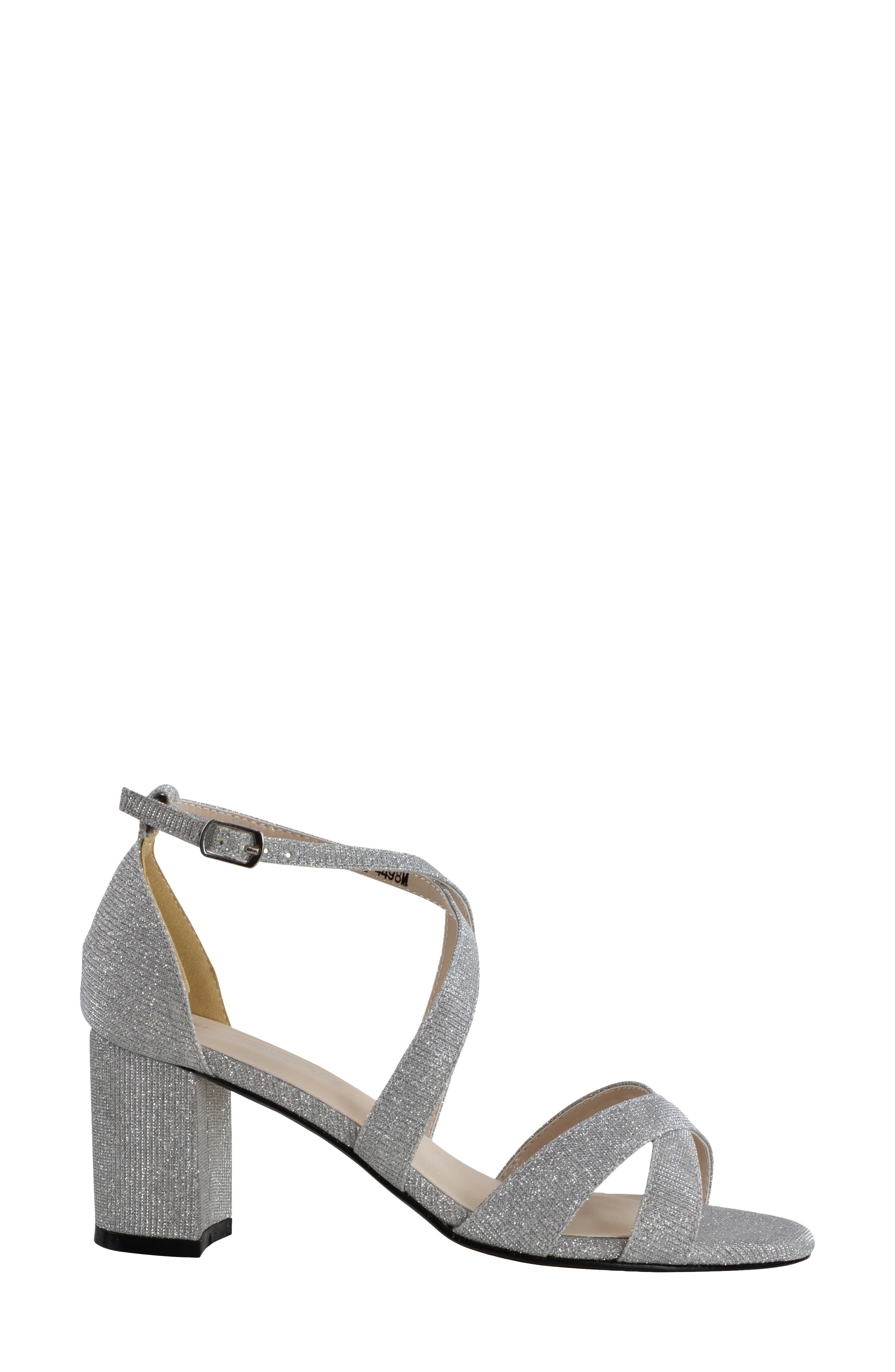 Touch Ups Audrey Block Heel Sandal, Alternate, color, Silver