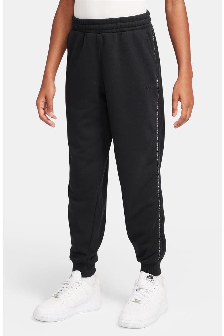 Kids' Sportswear Club Fleece Contrast Trim Joggers, Main, color, BLACK/ BURGUNDY CRUSH