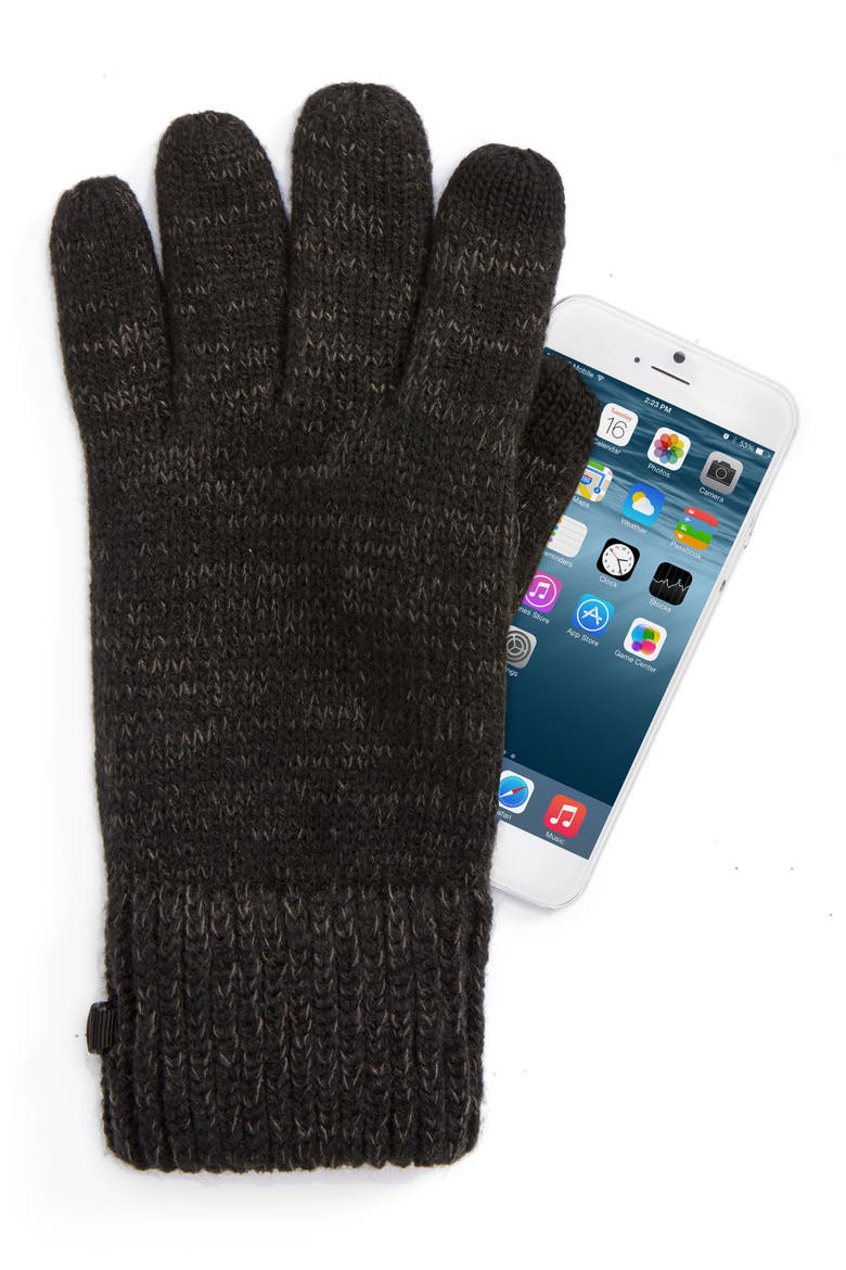 Etip Salty Dog Knit Tech Gloves, Alternate, color, TNF BLACK