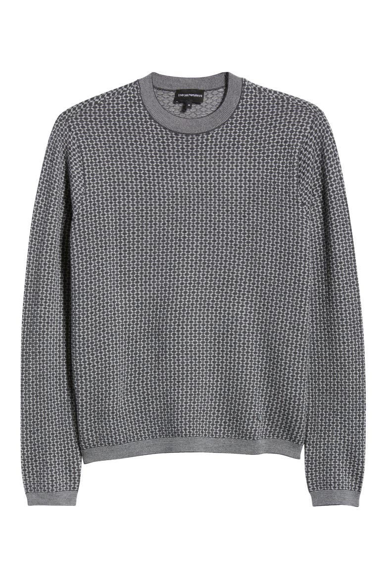 Geo Jacquard Wool Sweater, Alternate, color, GREY