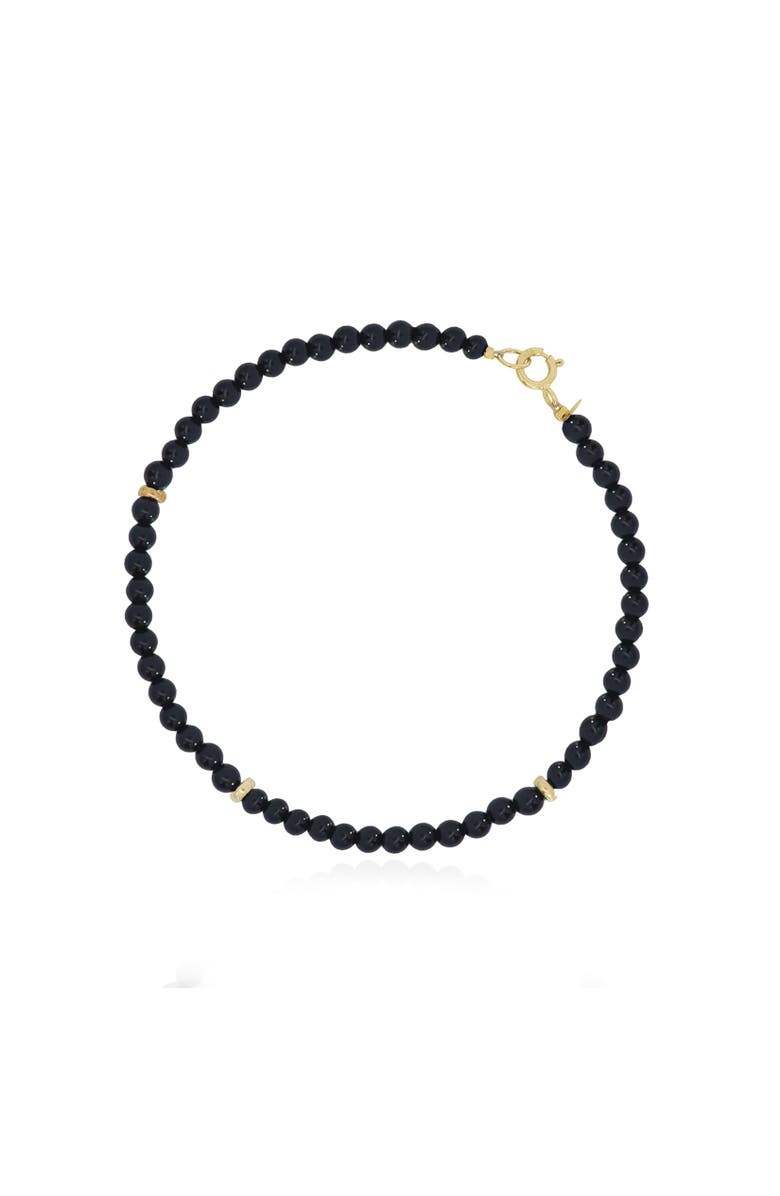 The Lovery Fine Jewelry Onyx Round Bead Bracelet, Main, color, 