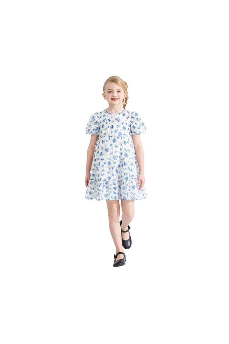 Feadow Tiered Floral Dress, Alternate, color, Blue