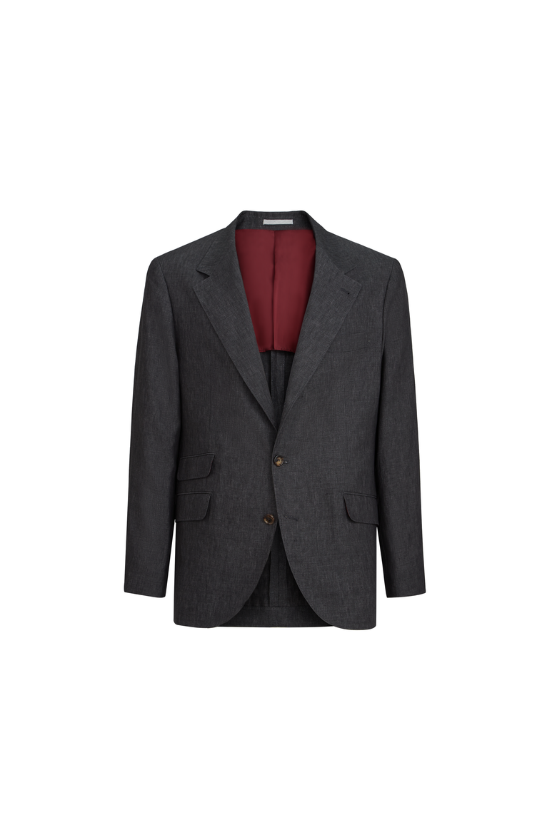 Linen deconstructed blazer, Alternate, color, Anthracite