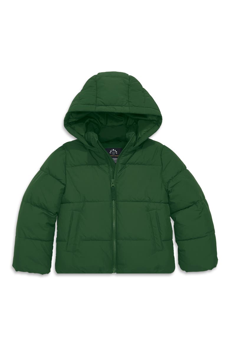Kids' Fleece-Lined Puffer Jacket, Main, color, EVERGREEN