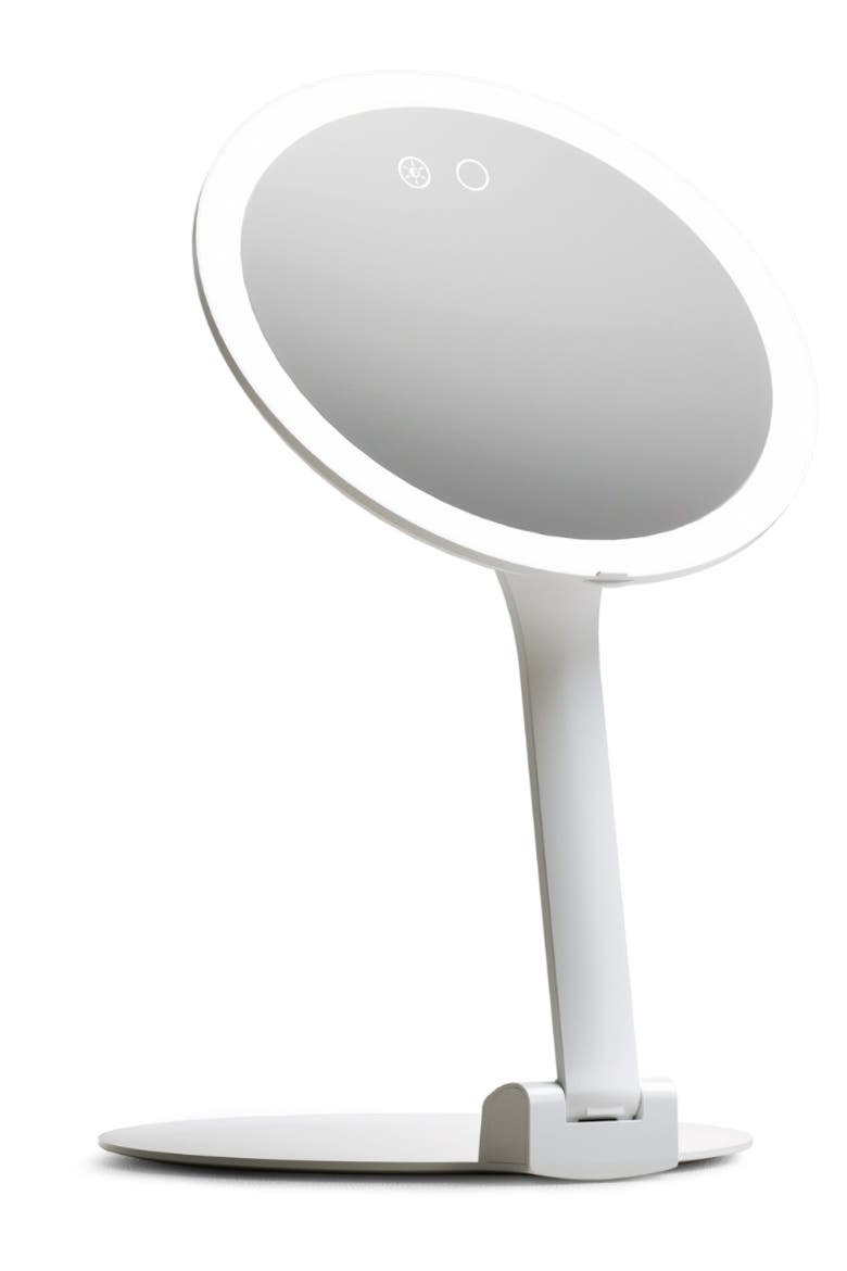 Abigail Travel Mirror with 10x Magnification, Main, color, White
