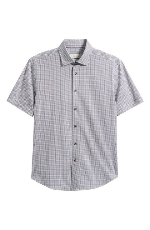 Miles OoohCotton® Geo Print Short Sleeve Button-Up Shirt