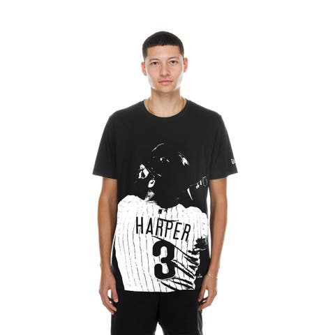 Men's New Era Bryce Harper Black Philadelphia Phillies Oversized Graphic T-Shirt