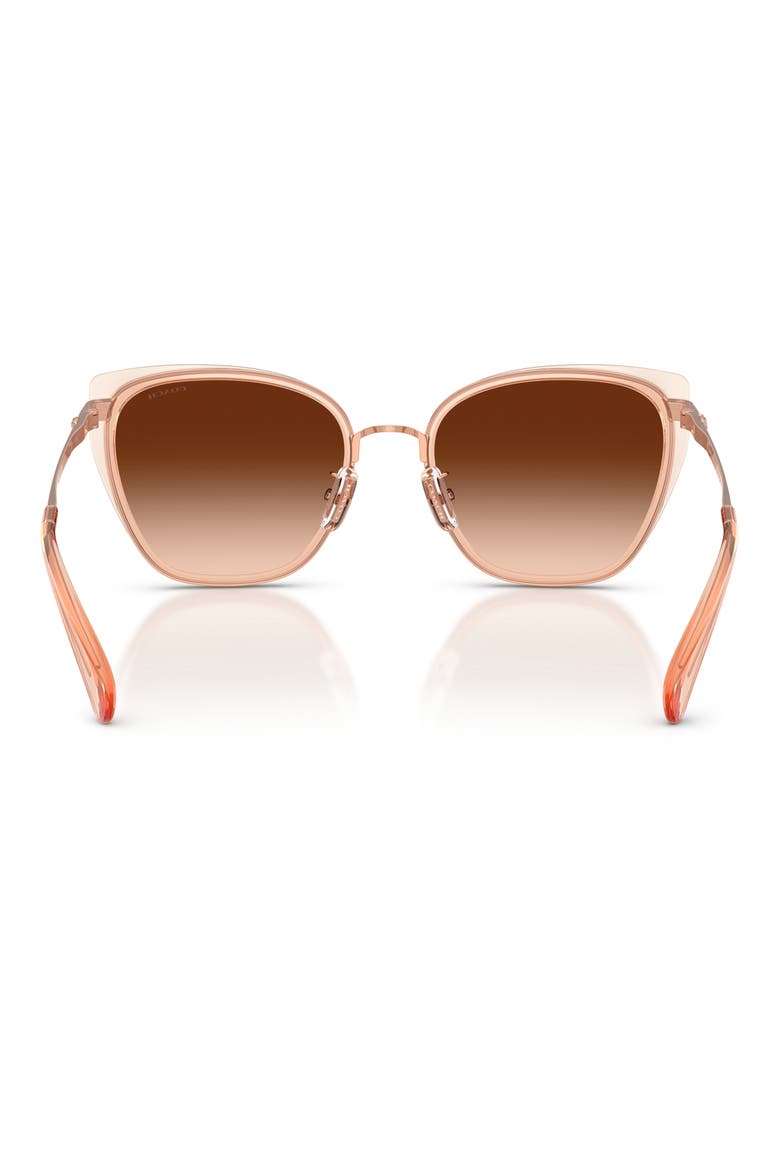 53mm Gradient Square Sunglasses, Alternate, color, ROSE GOLD / CHAMPAGNE / BROWN