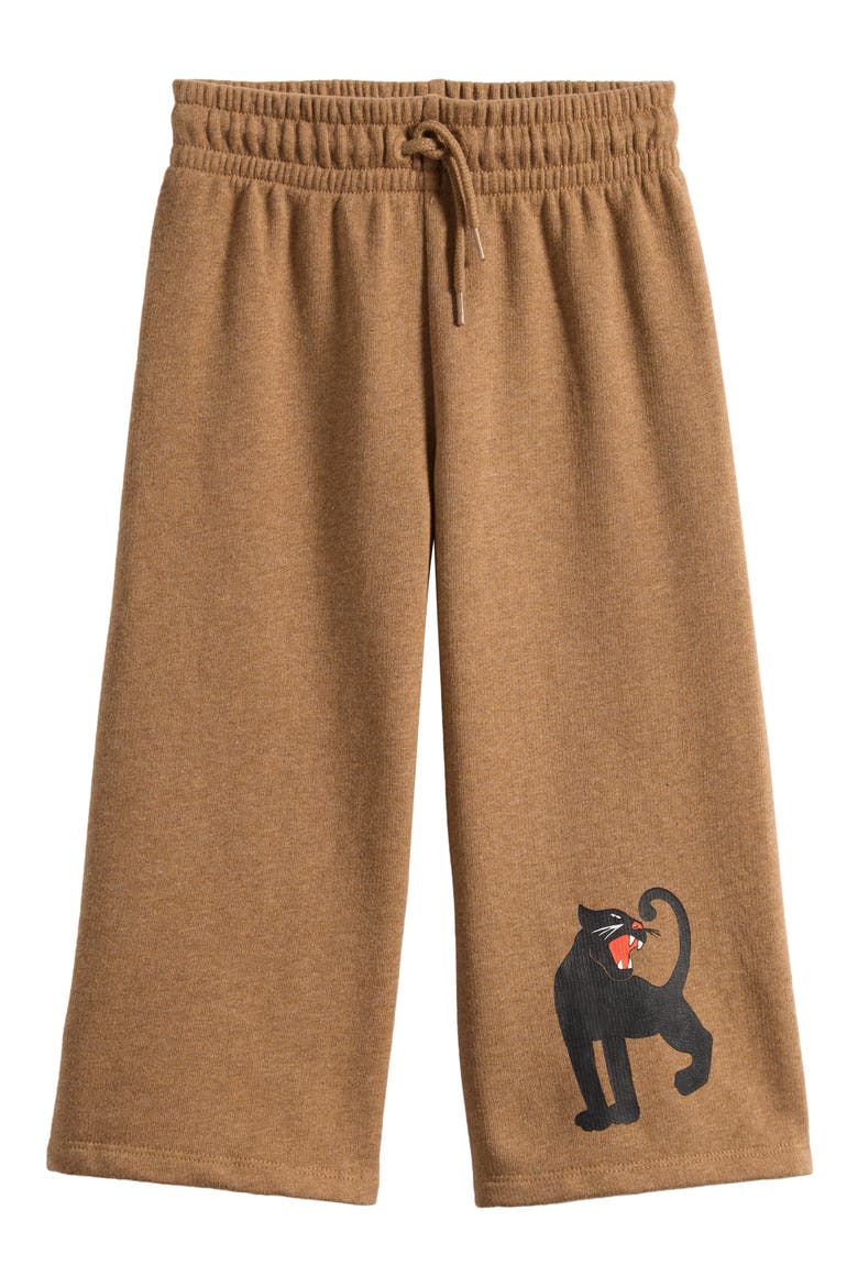 Kids' Panther Melange Wide Leg Sweatpants, Main, color, BROWN