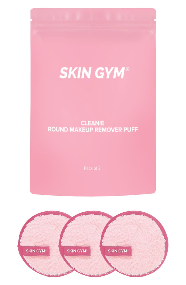 Skin Gym Cleanie 3-Pack Round Makeup Remover Puffs, Alternate, color, 
