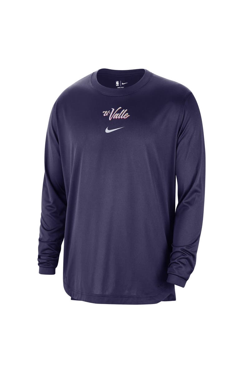 Nike Men's Nike Purple Phoenix Suns 2023/24 City Edition Authentic Pregame Performance Long Sleeve Shooting T-Shirt, Alternate, color, 
