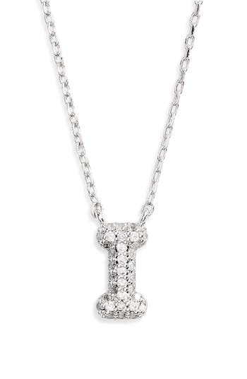 Leith Cubic Zirconia Initial Pendant Necklace