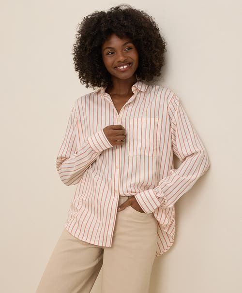 Pact Organic Cotton Sunset Lightweight Cotton Classic Shirt In Zuma Stripe