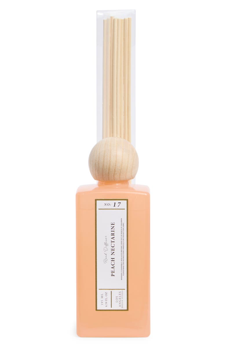 PORTOFINO CANDLES Peach Nectarine Milkglass Reed Diffuser, Main, color, Peach Nectarine