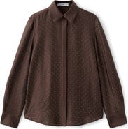 MANGO Rhinestone Satin Button-Up Shirt