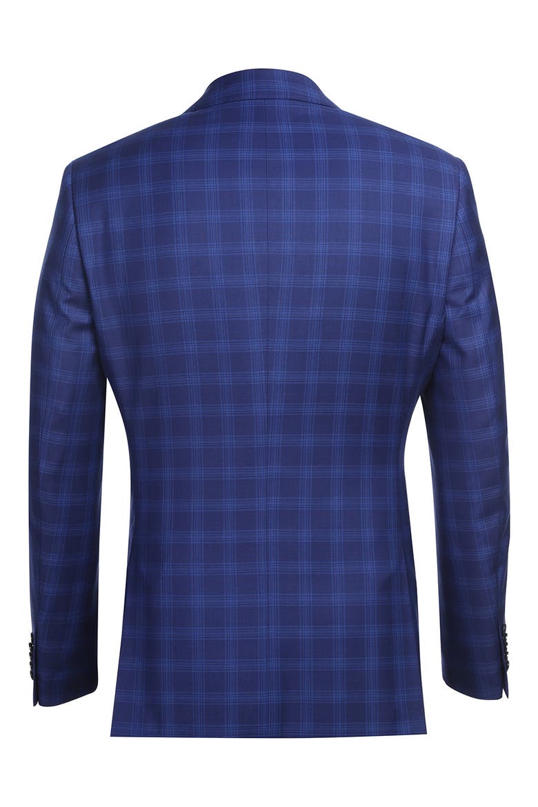Trim Fit Plaid Suit, Alternate, color, BLUE