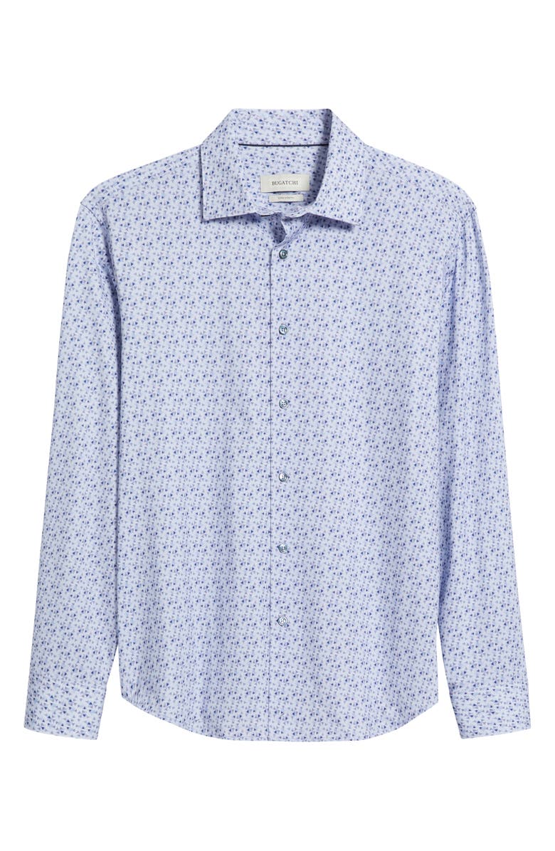 Bugatchi James OoohCotton<sup>®</sup> Geometric Print Button-Up Shirt, Alternate, color, Lilac