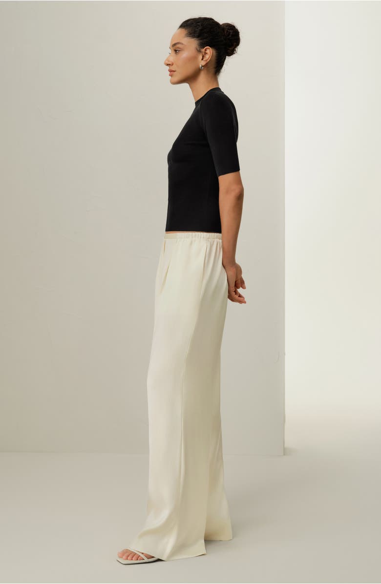 Lilysilk Seamless Silk-Cotton Slim-Fit Knit Top, Alternate, color, Black