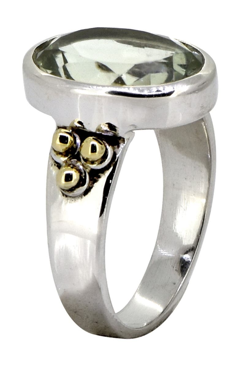 NITYA Sterling Silver Brass Prasiolite Ring, Alternate, color,