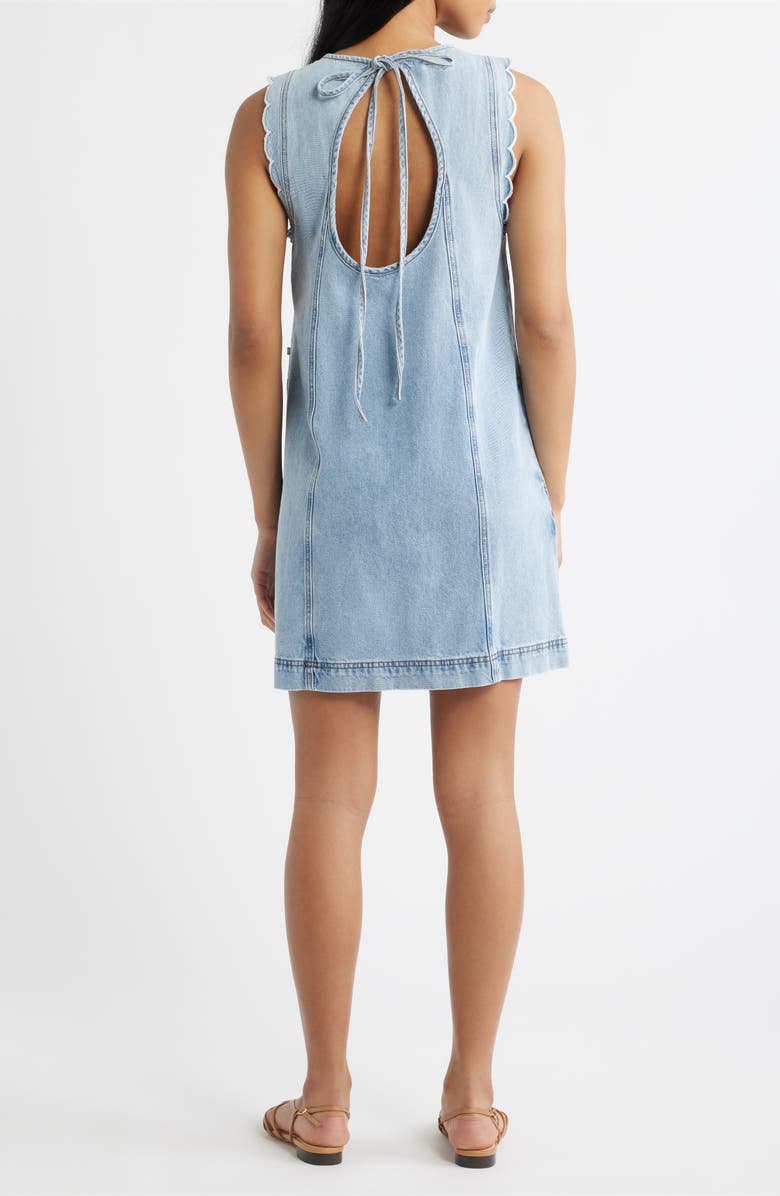 FRNCH Vito Scallop Sleeveless Shift Dress, Alternate, color, Bleu Jean