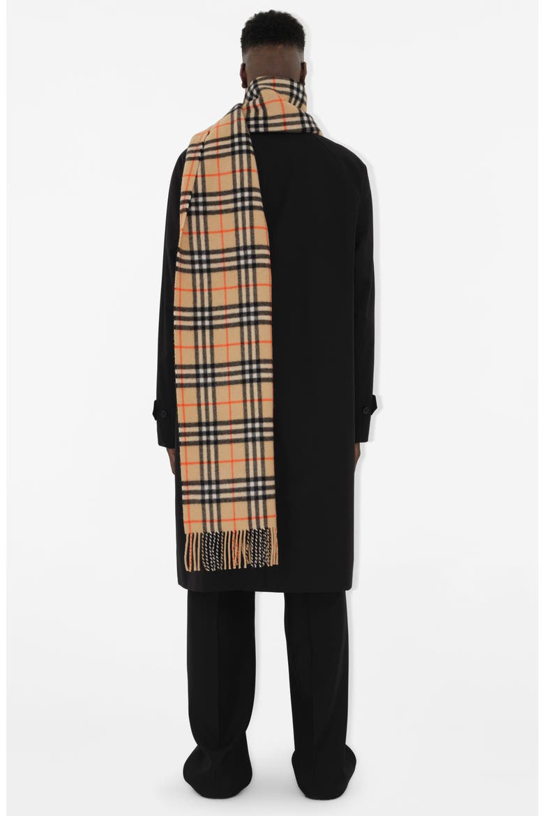 Megacheck Cashmere Scarf, Alternate, color, SAND