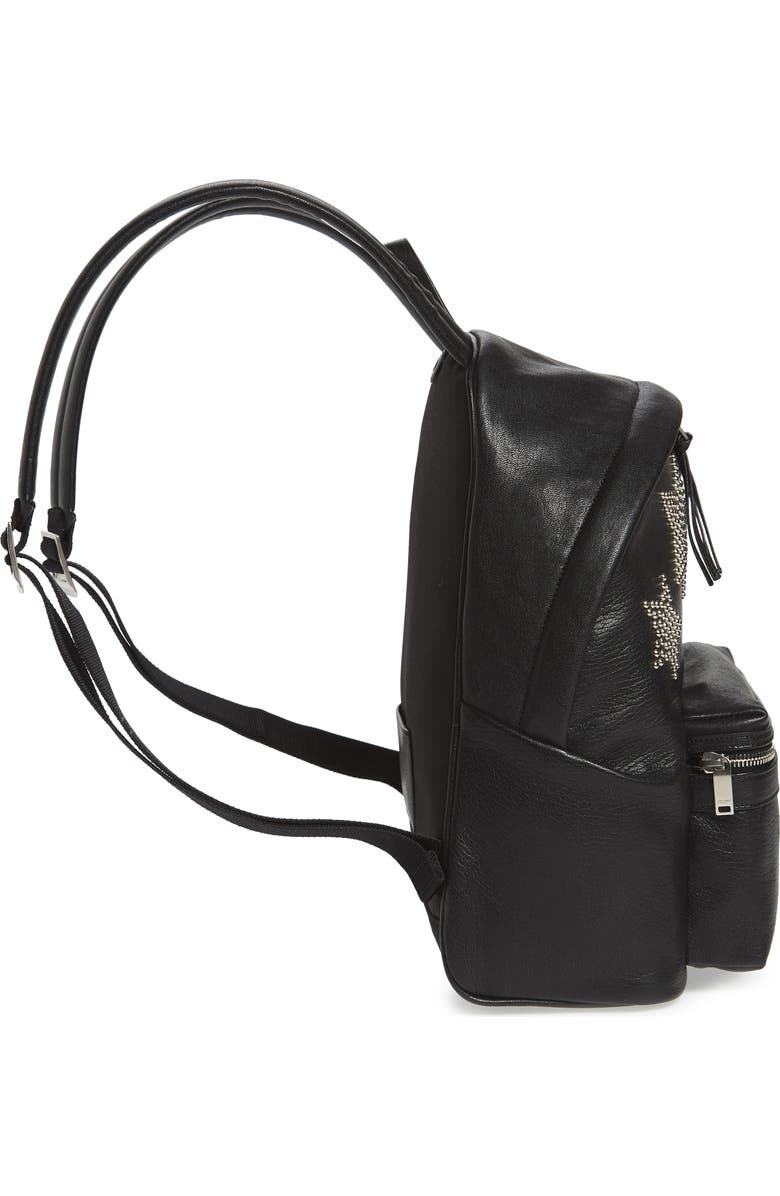 Saint Laurent Mini City Stars Leather Backpack, Alternate, color,