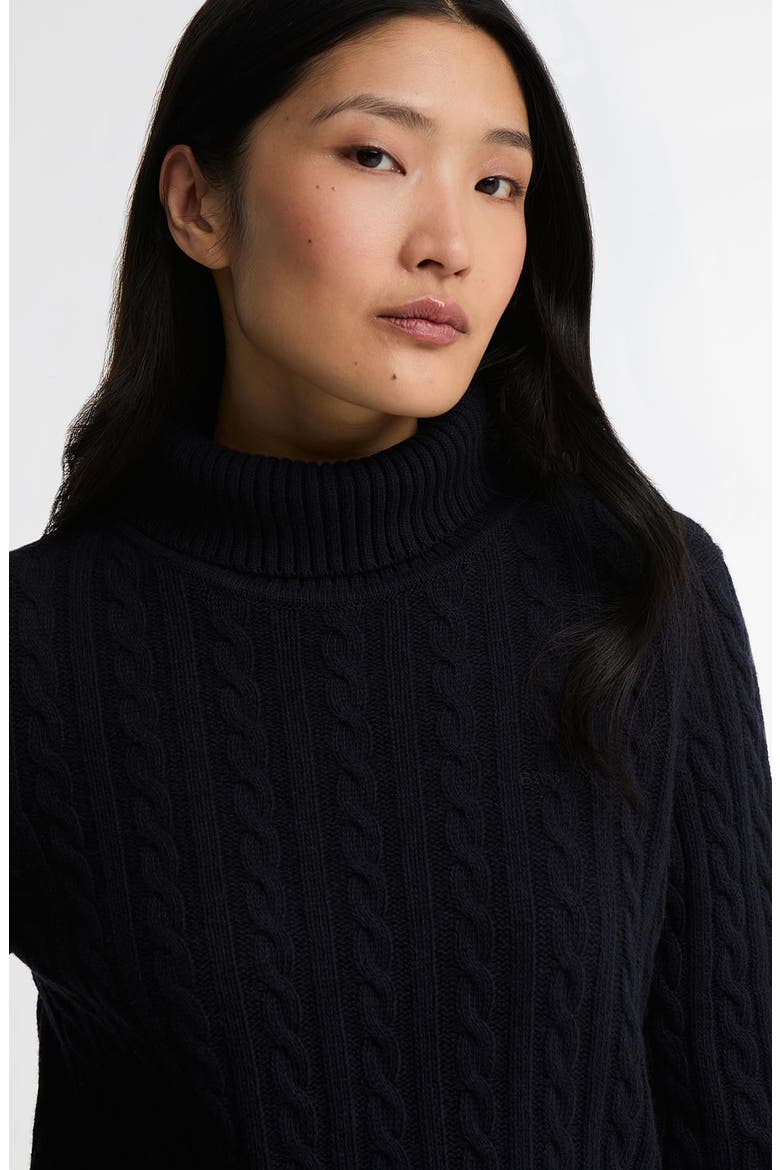 Ambleside Cable Knit Turtleneck Sweater, Alternate, color, NAVY