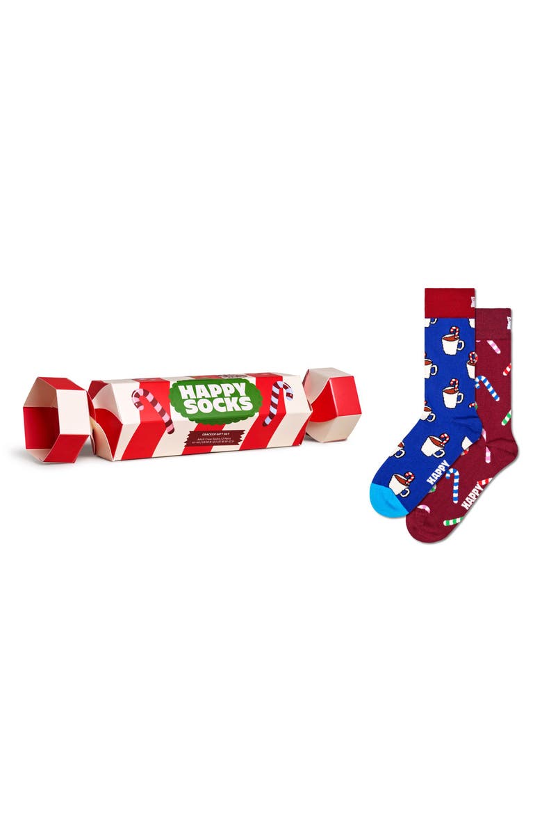 Happy Socks Assorted 2-Pack Holiday Crew Socks Gift Set, Main, color, Dark Red