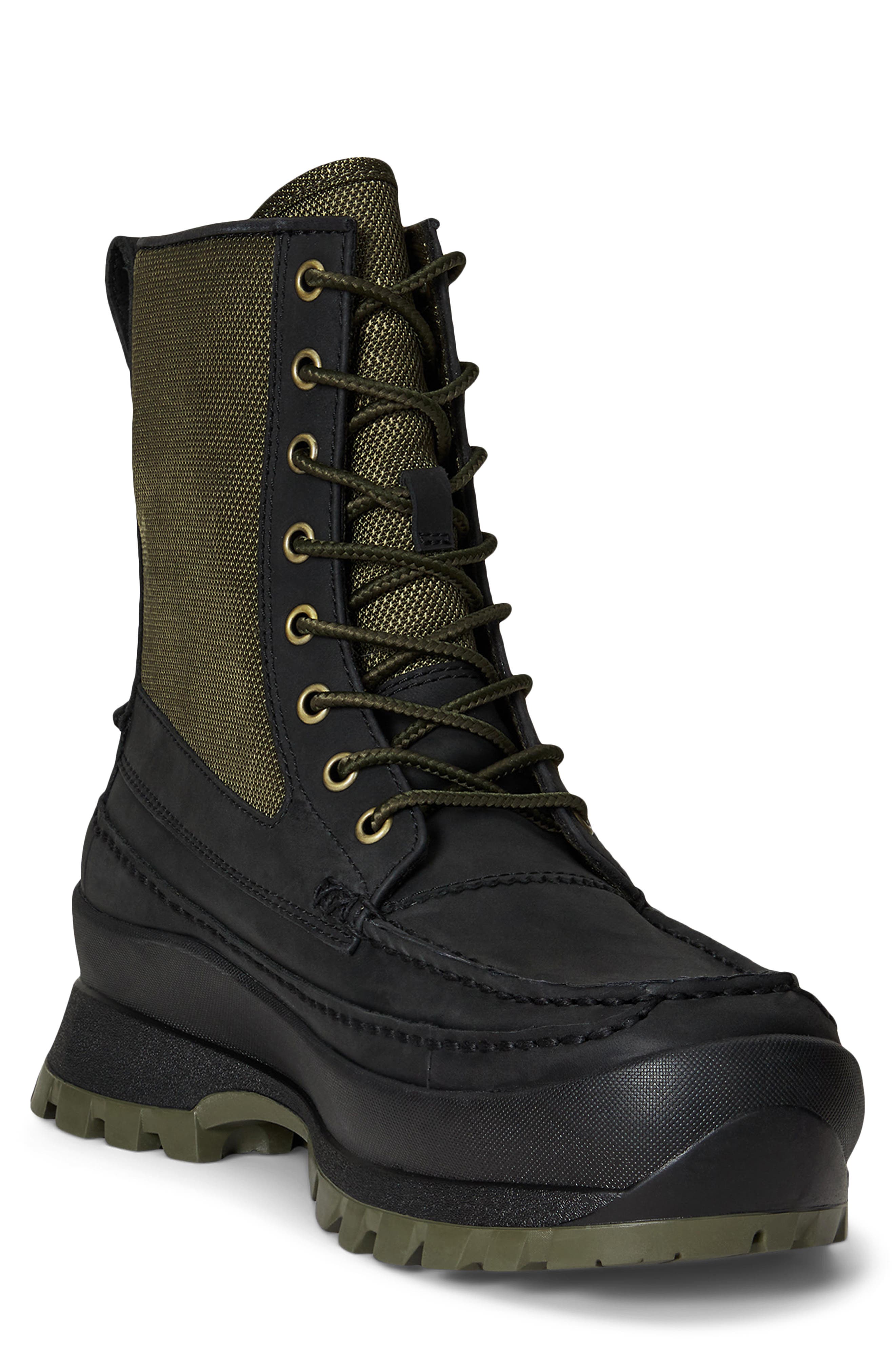 Polo Ralph Lauren Logan Lace-Up Boot, Main, color, Black/ Olive