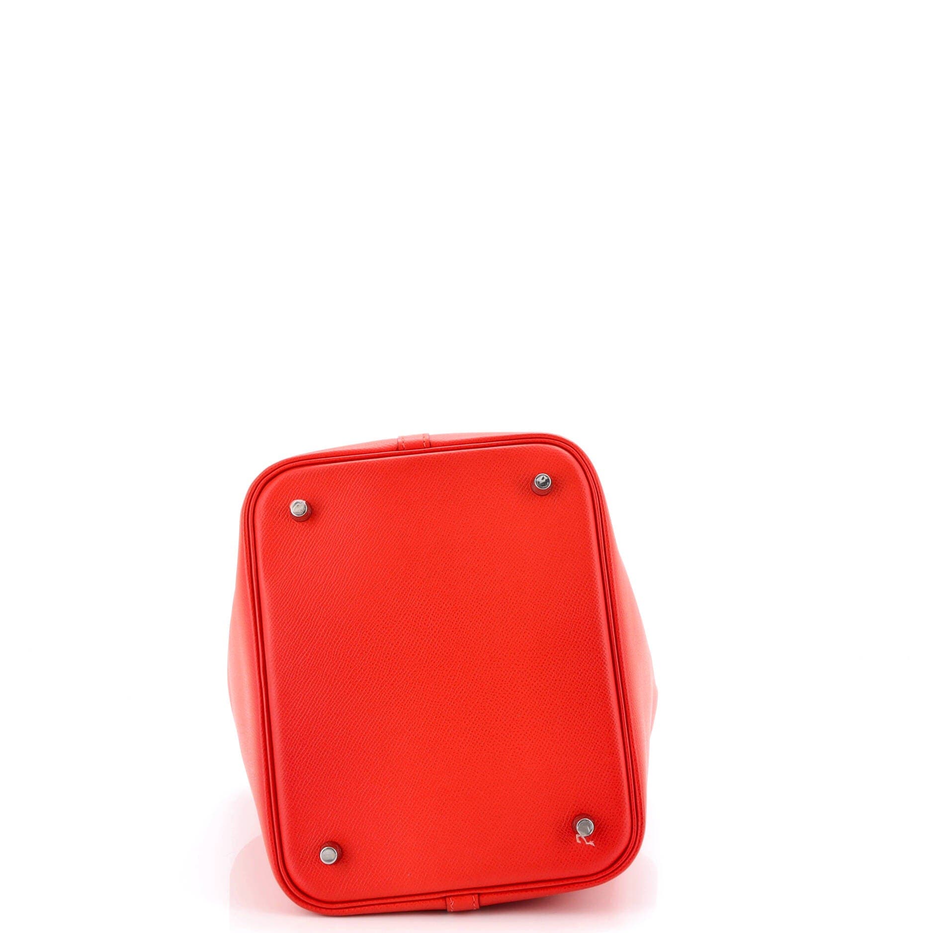 Pre-Owned Hermes Picotin Lock Bag Tressage Epsom MM, Alternate, color, Capucine/Bleu Du Nord/Rouge H