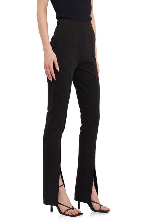 Grey Lab Front Slit Flared Pants In Black