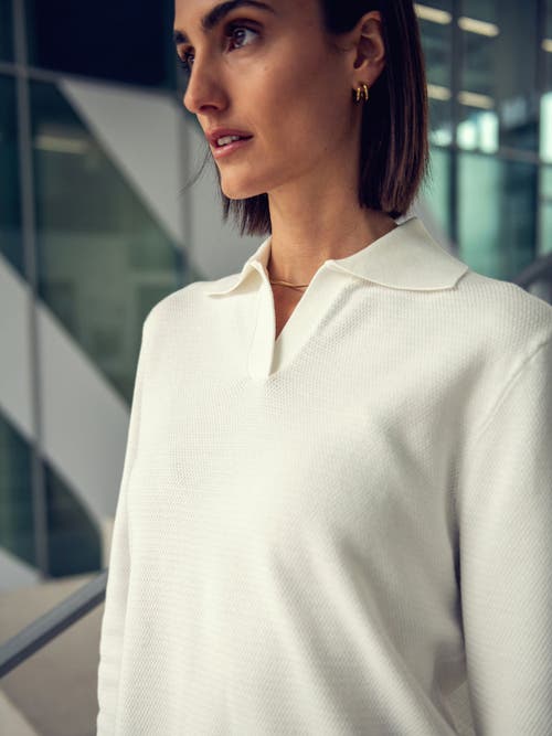 Ministry Of Supply Atlas Polo Sweater In Bone