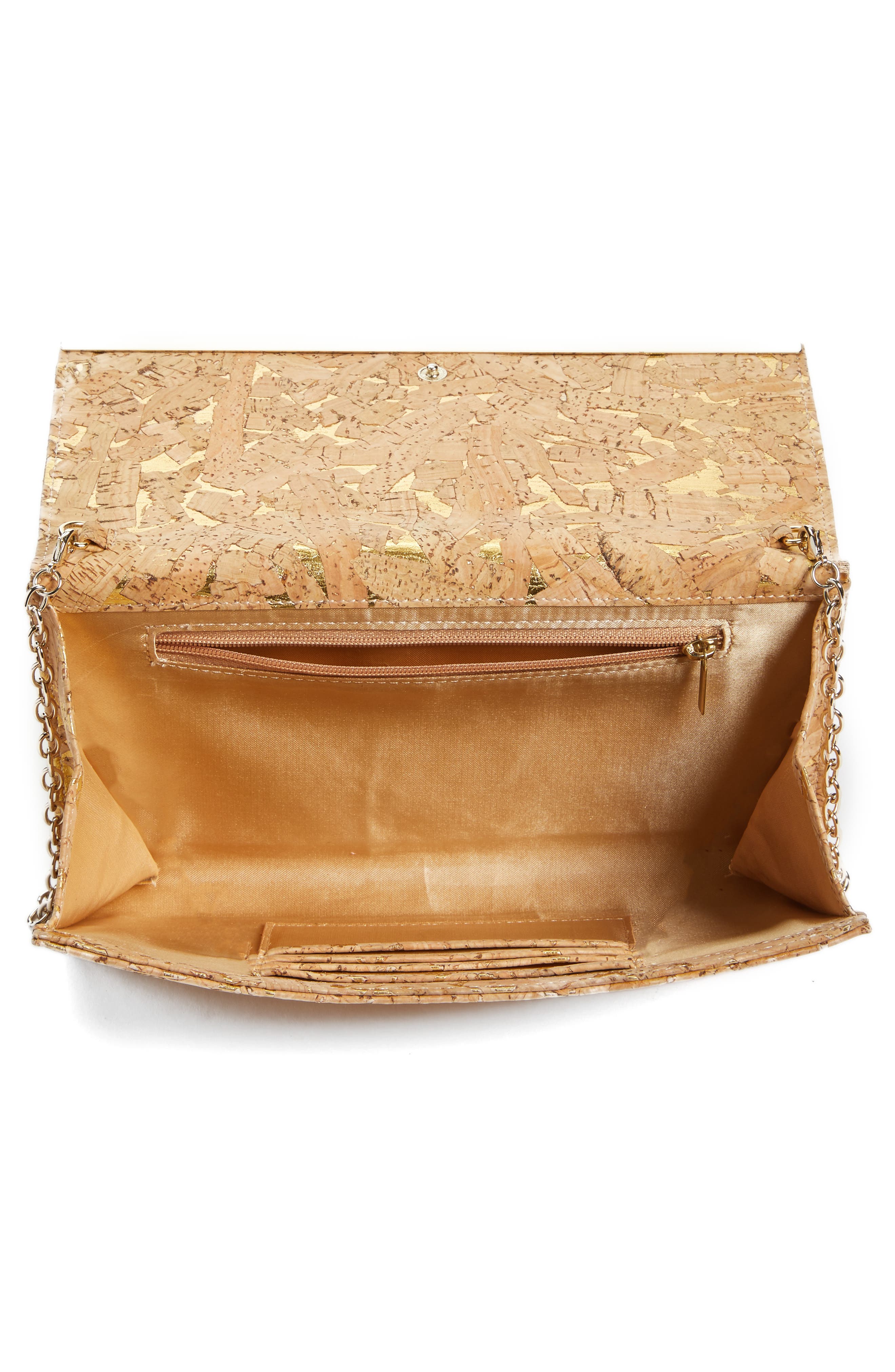 Nordstrom Metallic Cork Clutch, Alternate, color, 
