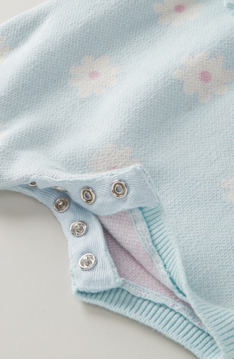 Tucker + Tate Ribbed Waist Cotton Romper, Alternate, color, Blue Delicate Spring Daisies