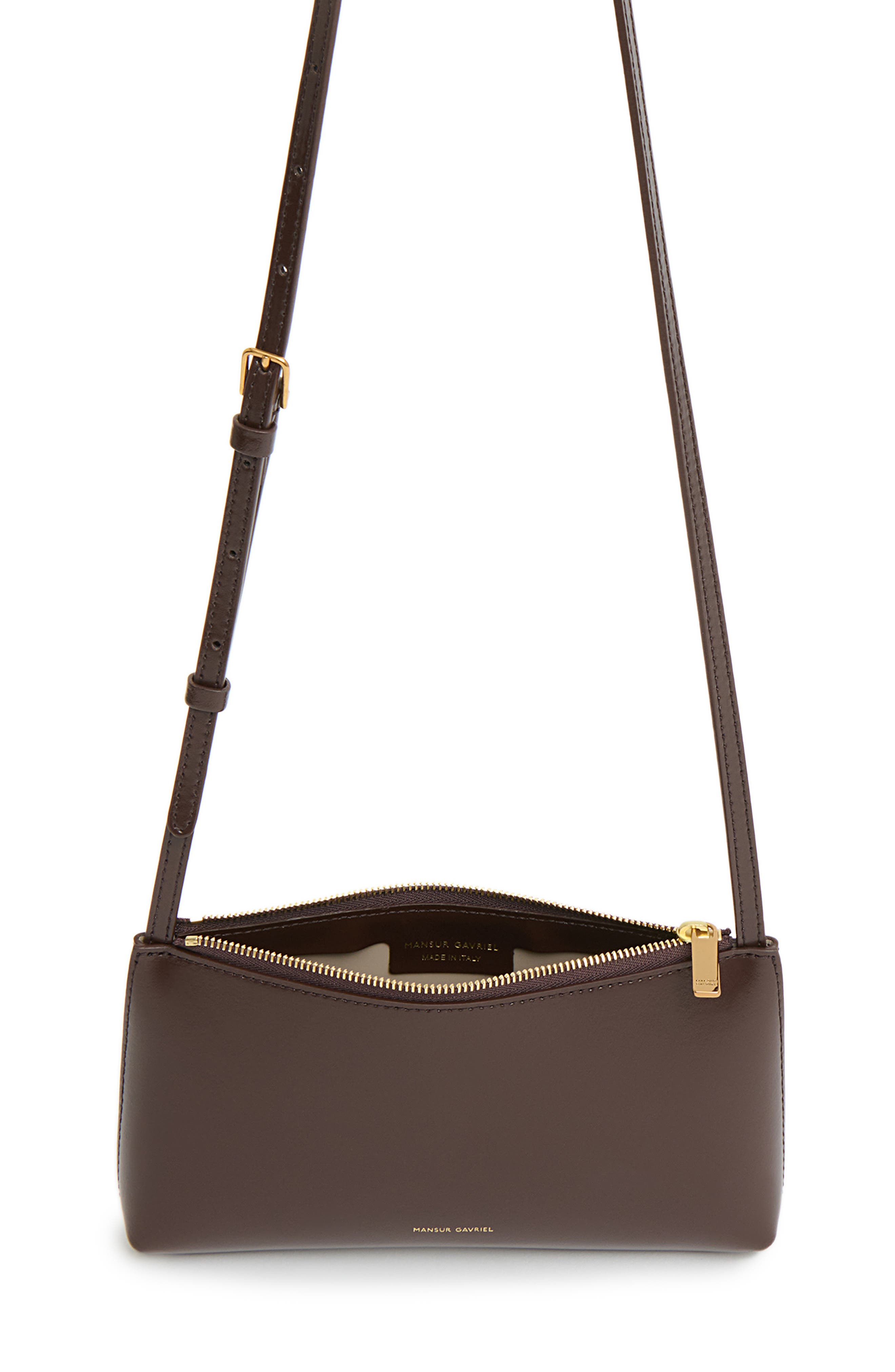 Mini Gaia Leather Crossbody Bag, Alternate, color, CHOCOLATE/ WARM GREY
